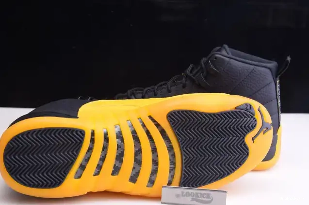 One Kick Black Jordan Retro 12 Gold University Air 130690-070 0701